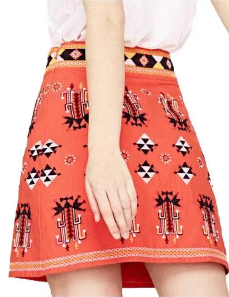 falda pepe jeans bordados etnicos