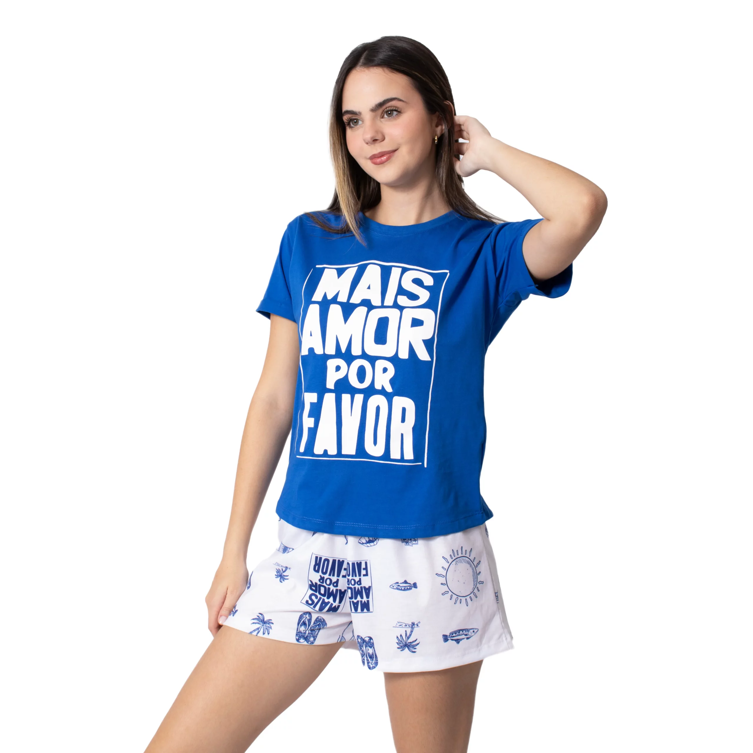 Franela de dormir manga corta Mais Amor