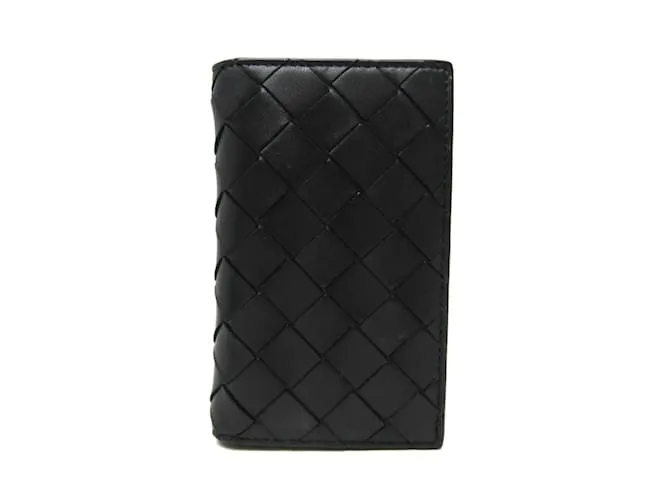 Funda de cuero Intrecciato de Bottega Veneta Negro 