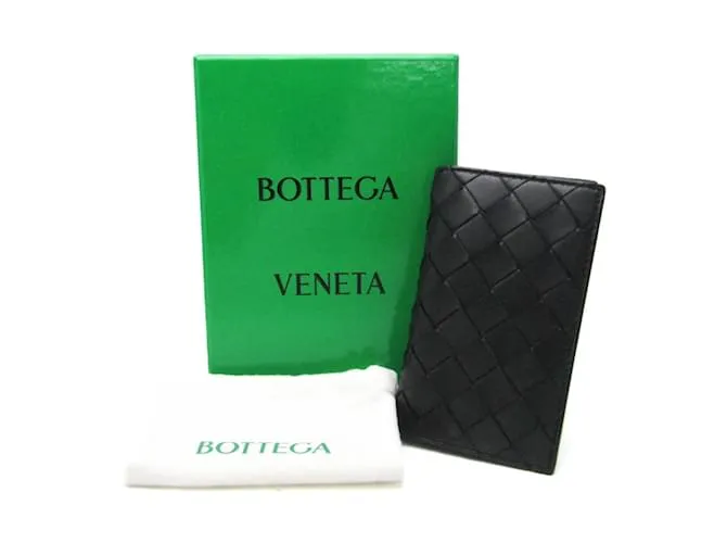 Funda de cuero Intrecciato de Bottega Veneta Negro 