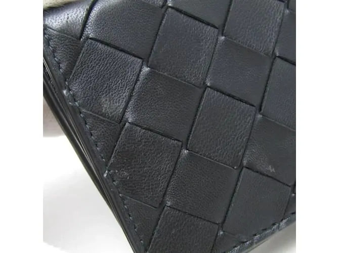 Funda de cuero Intrecciato de Bottega Veneta Negro 