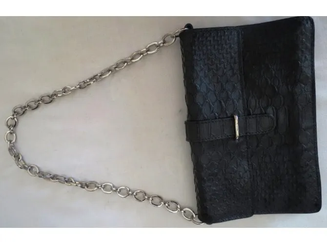 furla: embrague de cuero(piel genuina) Negro 