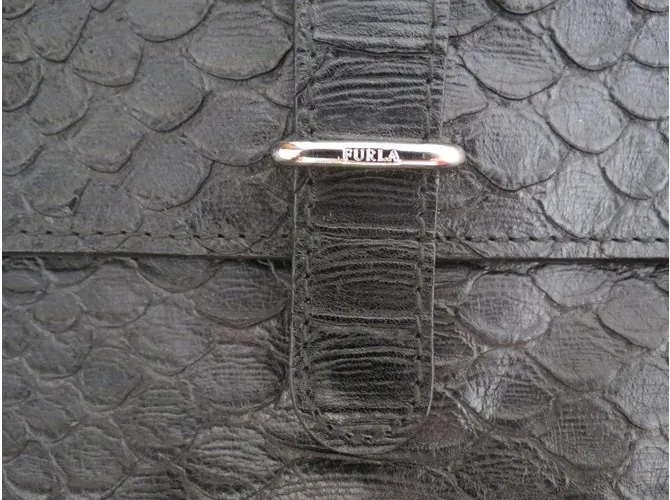 furla: embrague de cuero(piel genuina) Negro 