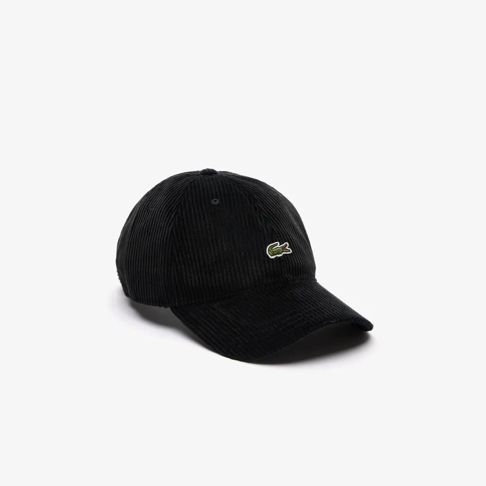 Gorra de Pana Negra Lacoste Ajustable