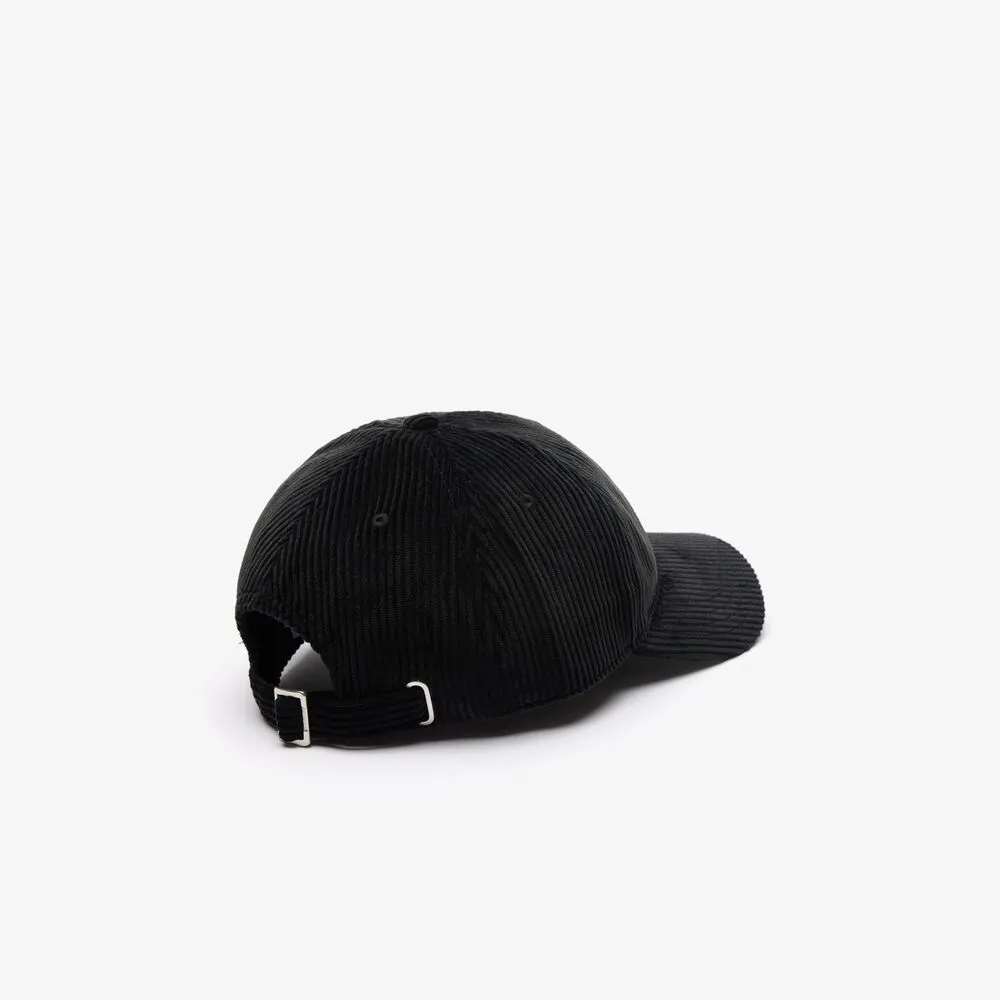 Gorra de Pana Negra Lacoste Ajustable