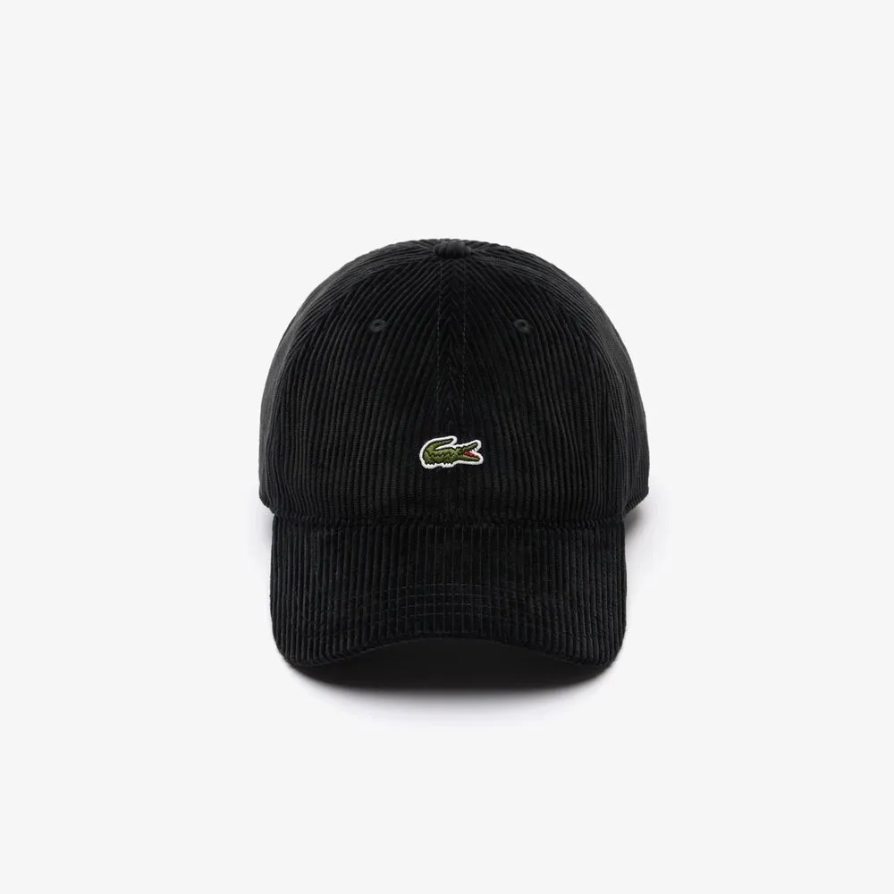 Gorra de Pana Negra Lacoste Ajustable
