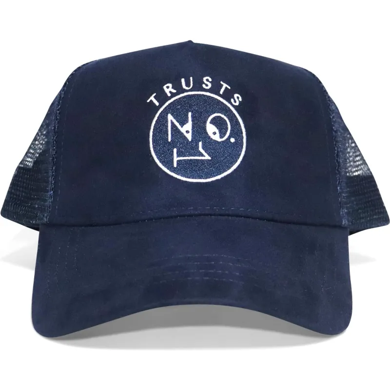 Gorra trucker azul marino Trusts No.1 Suede Navy White Logo de The No.1 Face