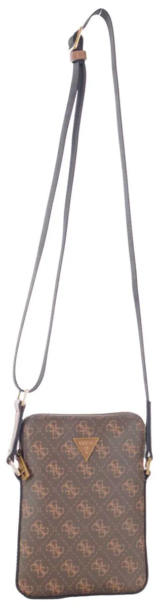 Guess Vezzola Eco Mini bolso cruzado sintético con logo 4G para hombre en choco marrón