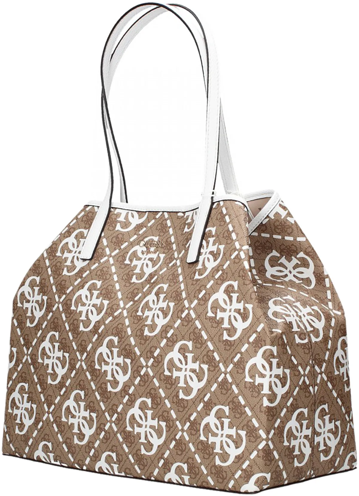 Guess Vikky Bolso de mano sintético con logo 4G para mujer en marrón rosa