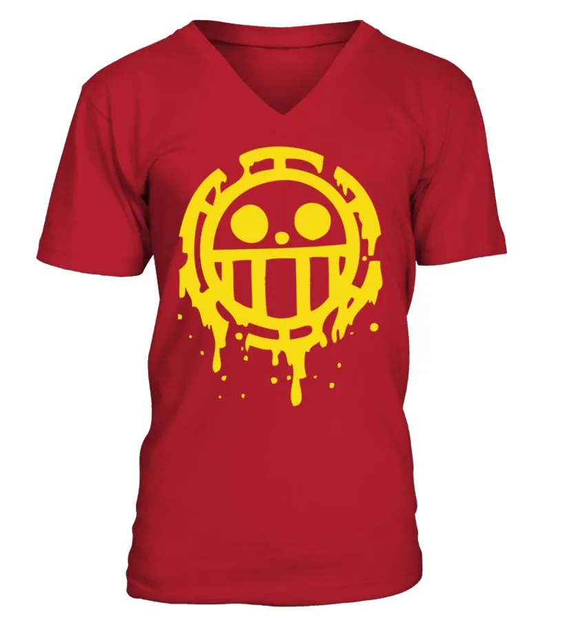 HEART PIRATES TRAFALGAR LAW ONE PIECE Camiseta cuello en V Unisex