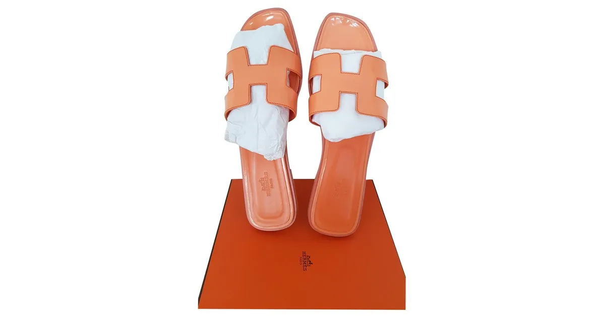 Hermès CUERO BARNIZ ORAN Naranja 