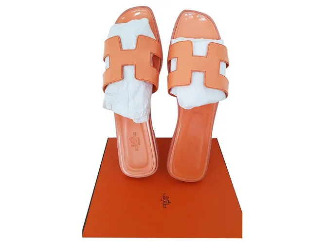 Hermès CUERO BARNIZ ORAN Naranja 