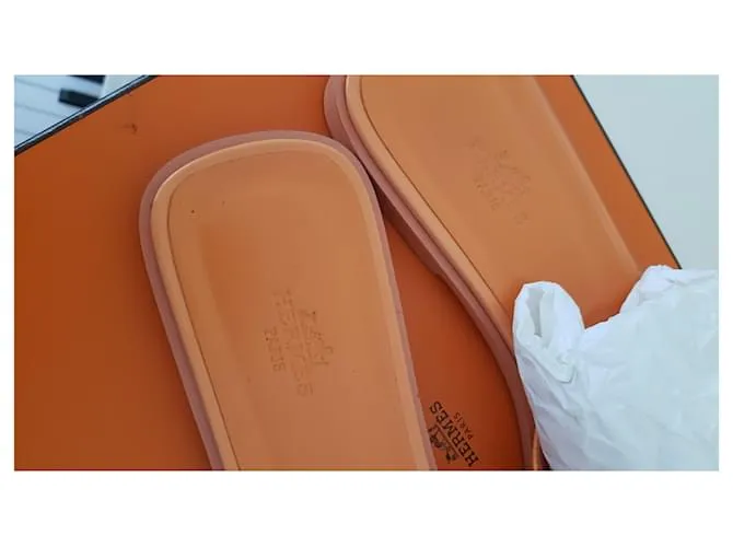 Hermès CUERO BARNIZ ORAN Naranja 