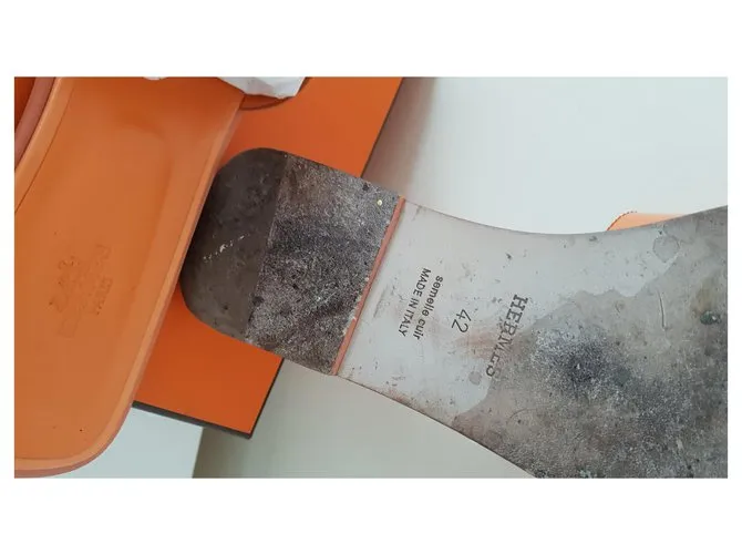 Hermès CUERO BARNIZ ORAN Naranja 