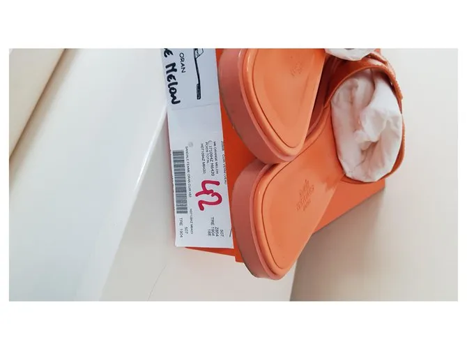 Hermès CUERO BARNIZ ORAN Naranja 