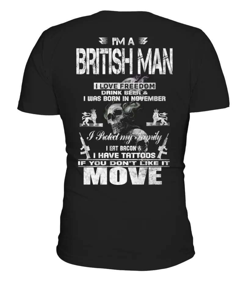 I'M A BRITISH MAN  NOVEMBER CAMISETA CUELLO REDONDO UNISEX