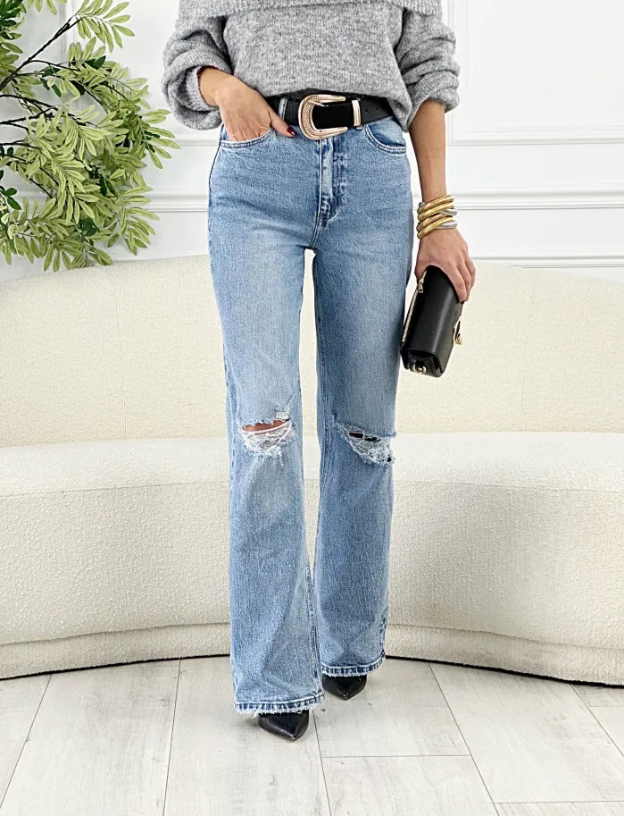 Jeans Wide Leg Rotos
