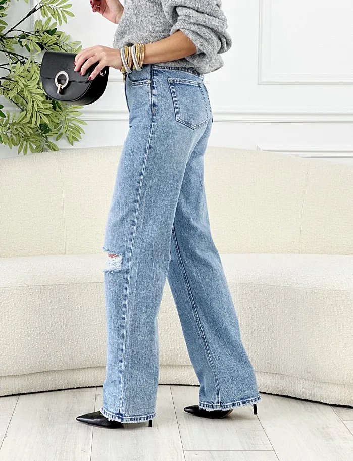 Jeans Wide Leg Rotos
