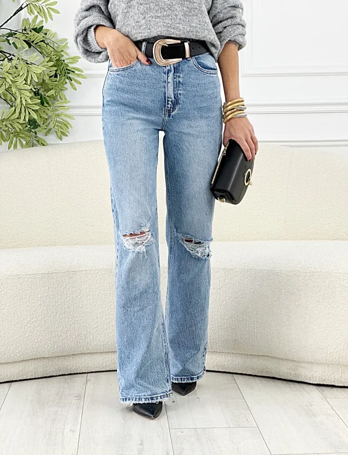 Jeans Wide Leg Rotos
