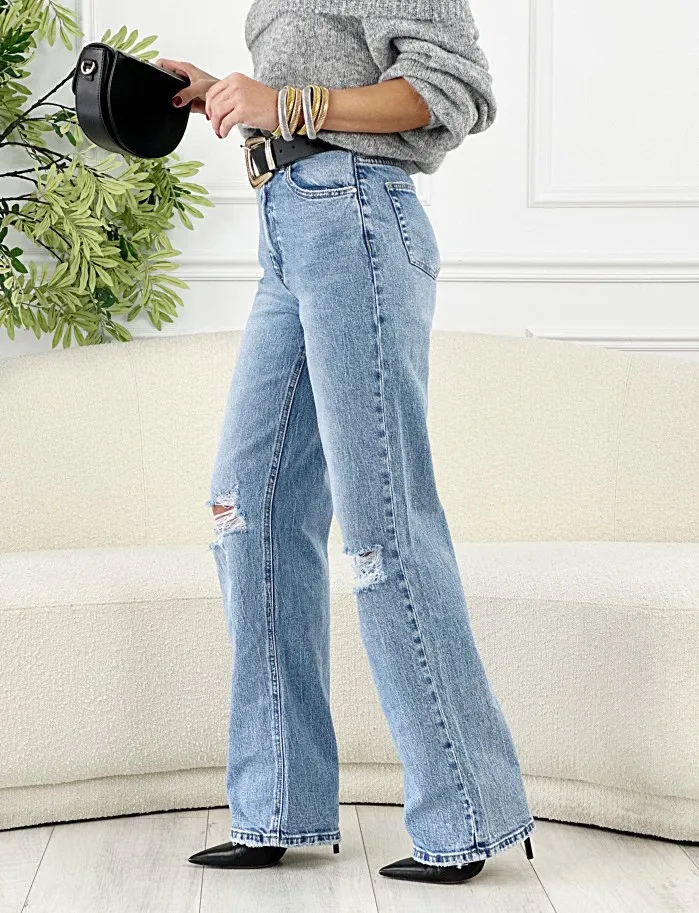Jeans Wide Leg Rotos