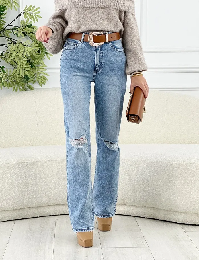 Jeans Wide Leg Rotos