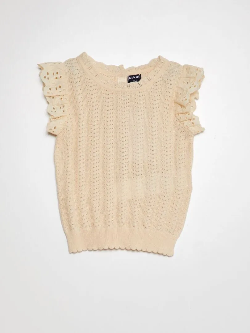 JERSEY CALADO DE MANGA CORTA  BLANCO