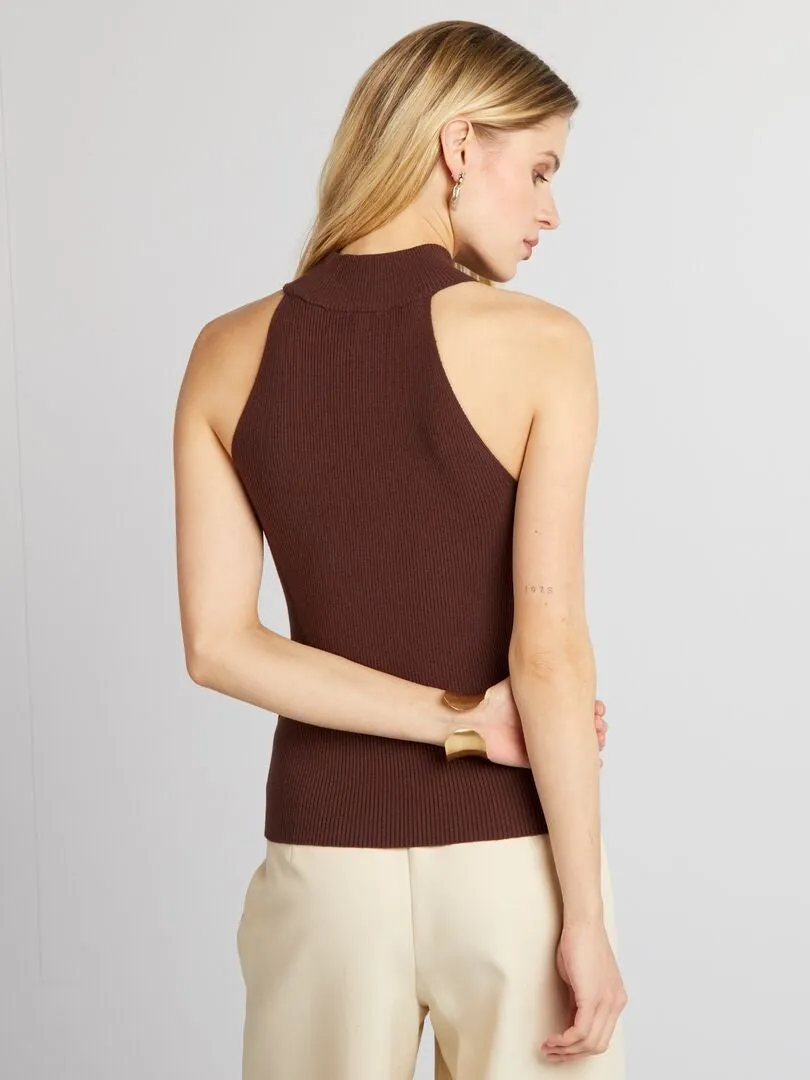 JERSEY SIN MANGA  MARRON