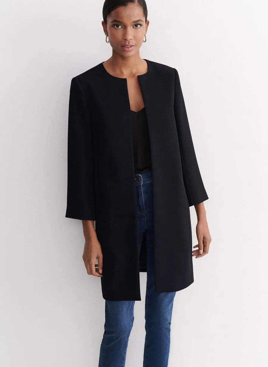 JESSYB  CHAQUETA LARGA EN AZUL