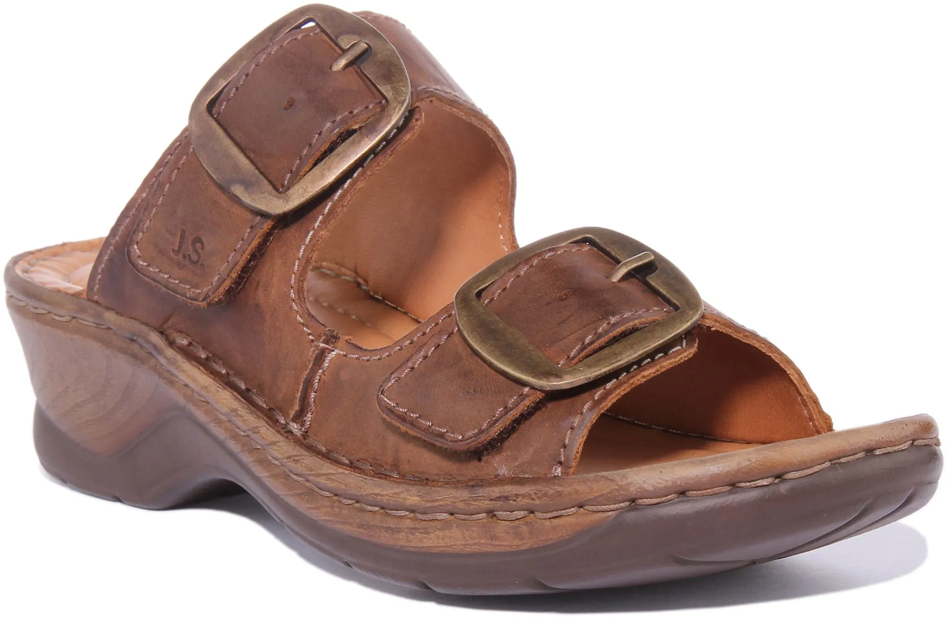 Josef Seibel Catalonia 76 Sandalia de cuero para mujer en negro