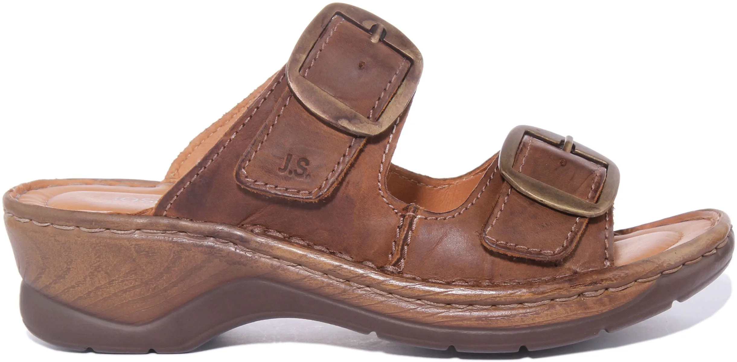 Josef Seibel Catalonia 76 Sandalia de cuero para mujer en negro