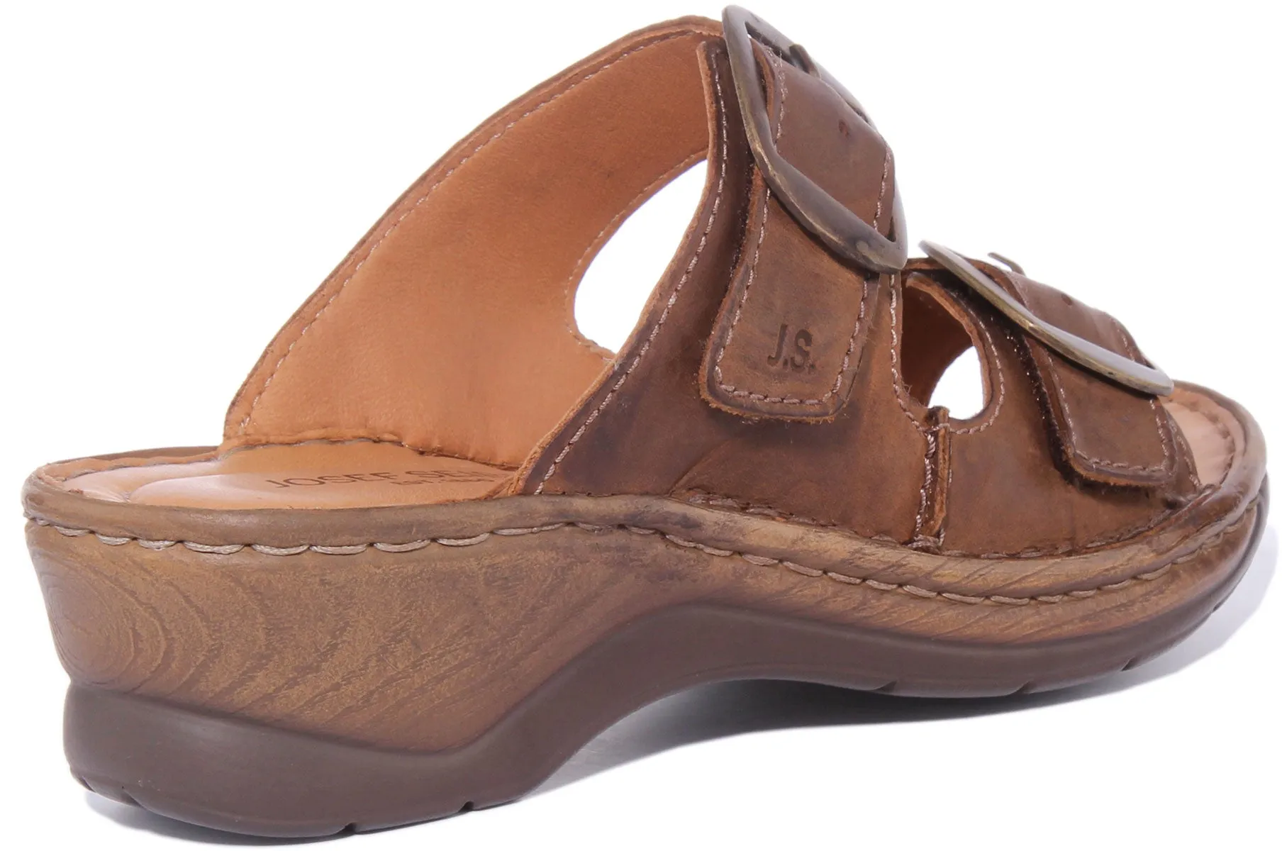 Josef Seibel Catalonia 76 Sandalia de cuero para mujer en negro