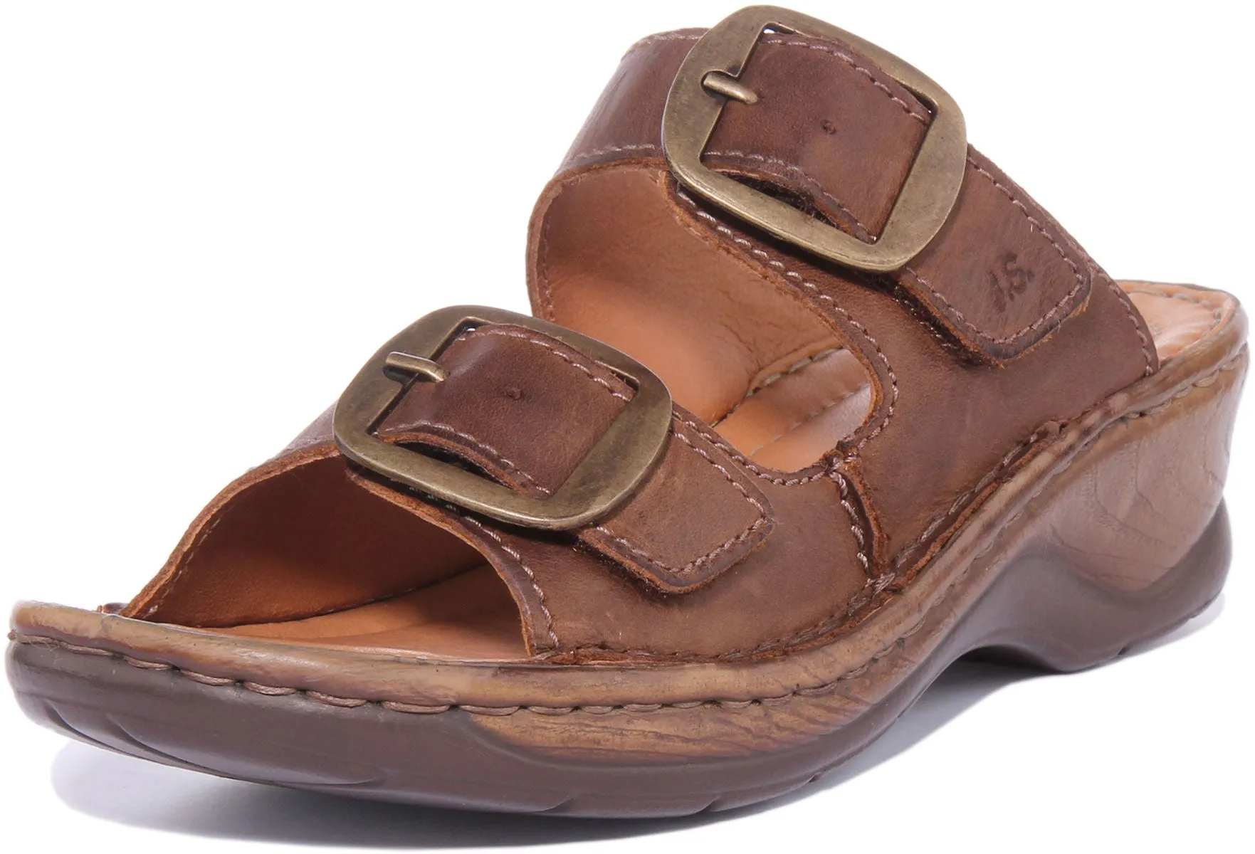 Josef Seibel Catalonia 76 Sandalia de cuero para mujer en negro