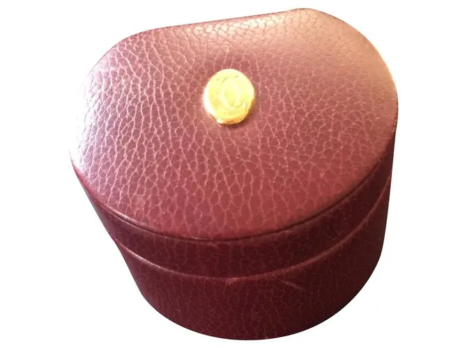 Joyero de cuero Cartier Burdeos 