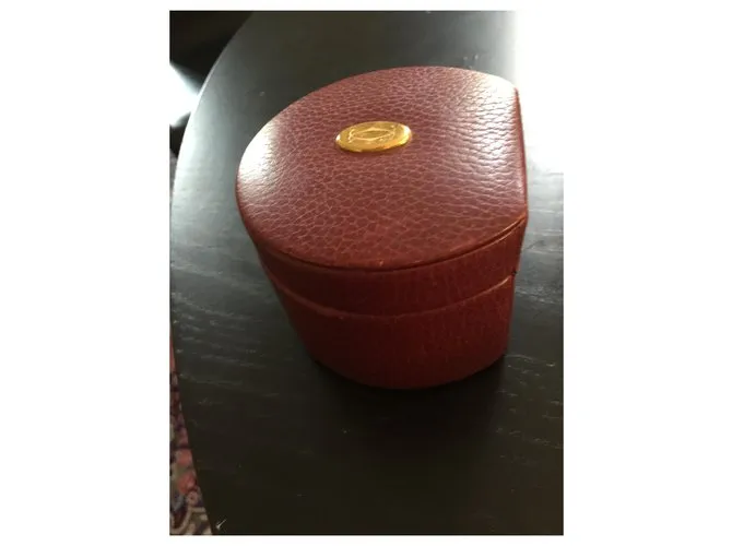 Joyero de cuero Cartier Burdeos 