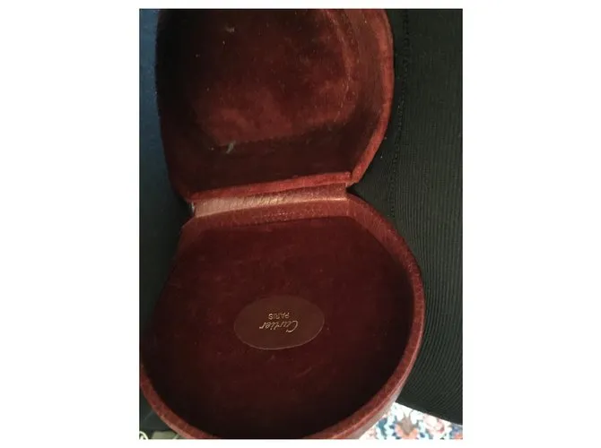 Joyero de cuero Cartier Burdeos 