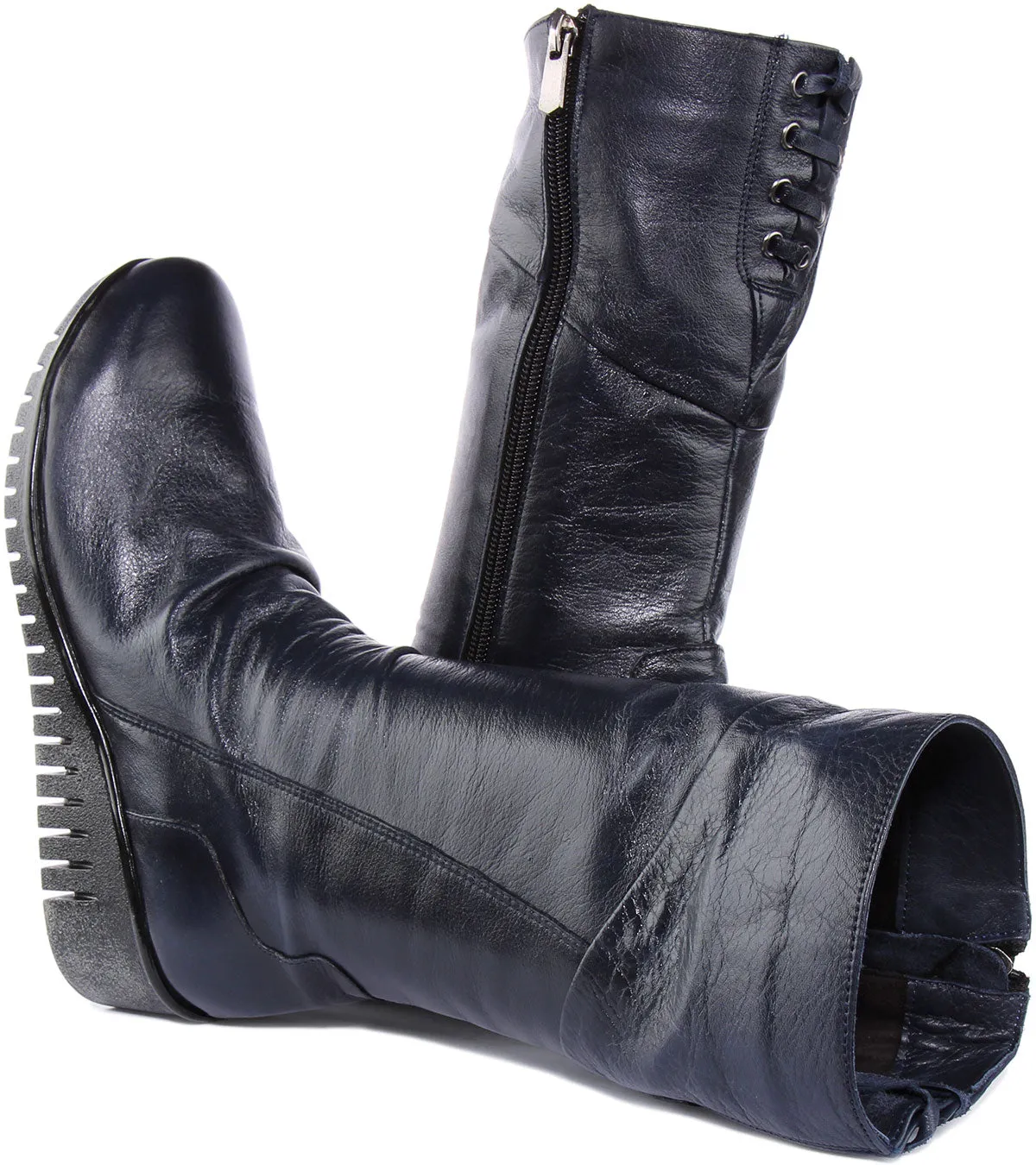JUSTINREESS Natalie Sandalia de cuero de tres cuartos para mujer en negro
