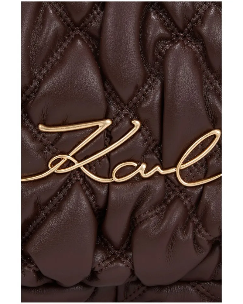 KARL LAGERFELD  BOLSO HOBO K/SIGNATURE KUILT COLOR CHOCOLATE