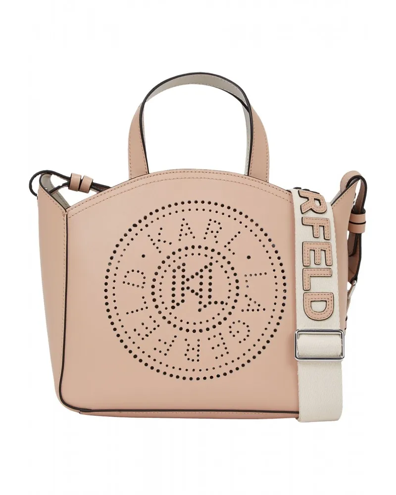 KARL LAGERFELD  BOLSO TOTE SM LOGO PERFORADO K/CIRCLE COLOR ROSA