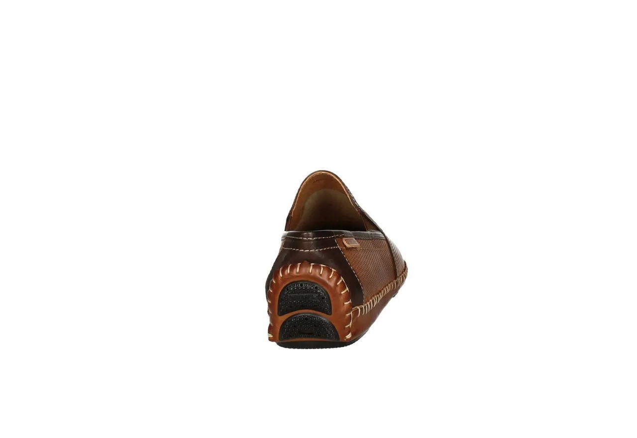 Kiowa Liso Piel Cuero Todo Rombitos Bajo Cosido Vivos Marron