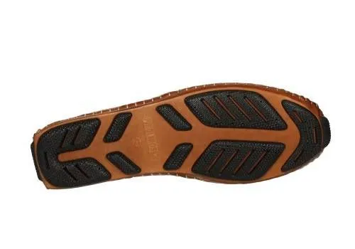 Kiowa Liso Piel Cuero Todo Rombitos Bajo Cosido Vivos Marron