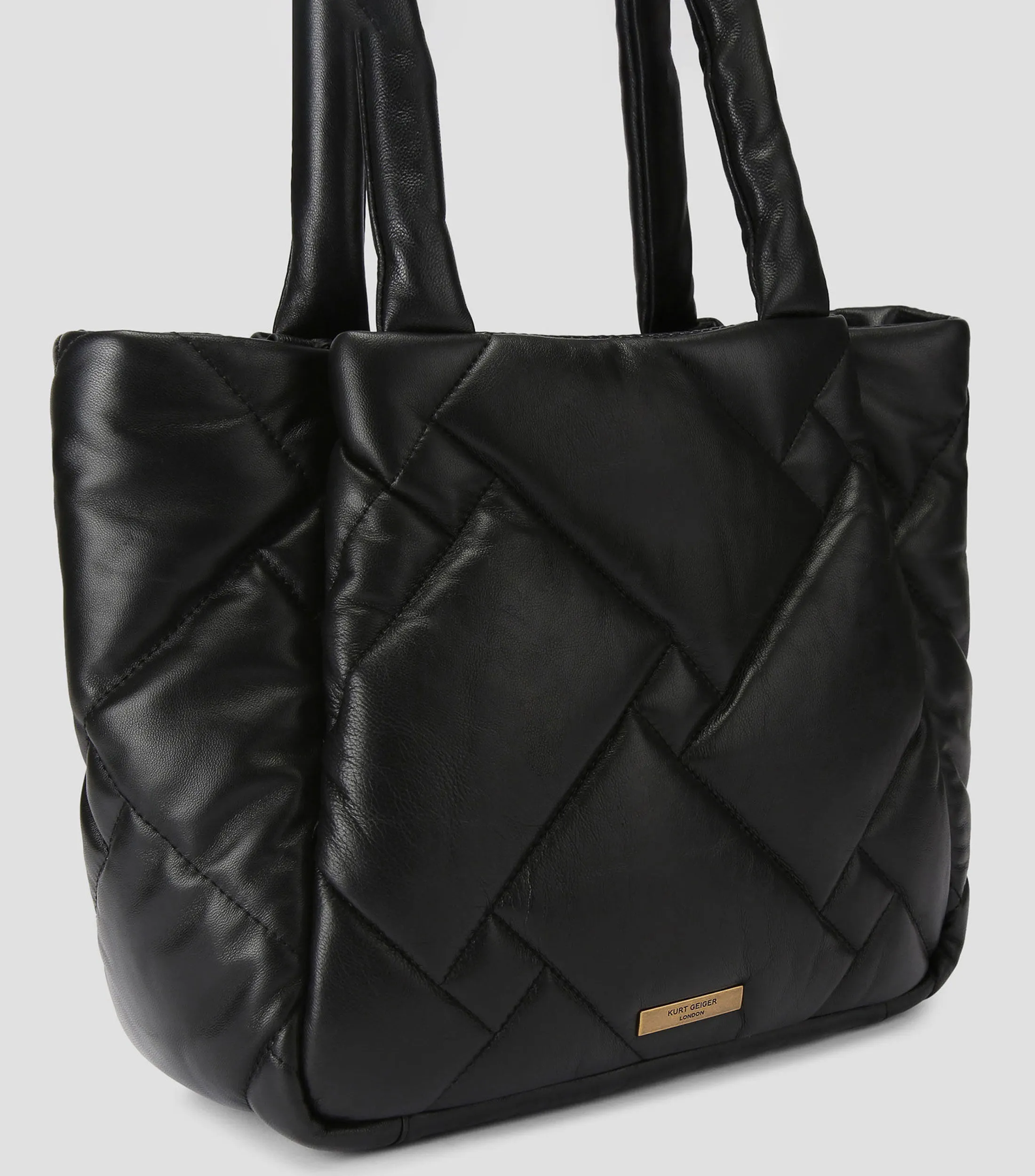Kurt Geiger Bolso Tote Negro en piel Kensington Puff Mujer