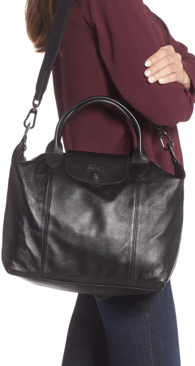 LONGCHAMP Bandolera Cuero Le Pliege Negro
