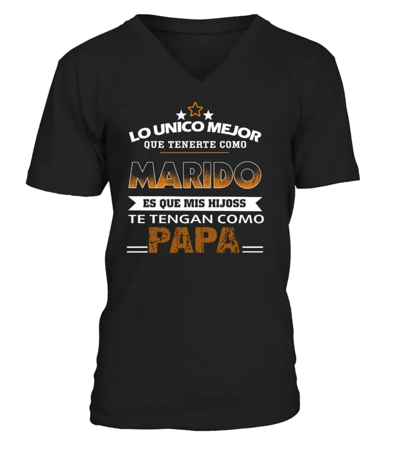 LOUNICO MEJOR QUE TENERTE COMO MARIDO Camiseta cuello en V Unisex