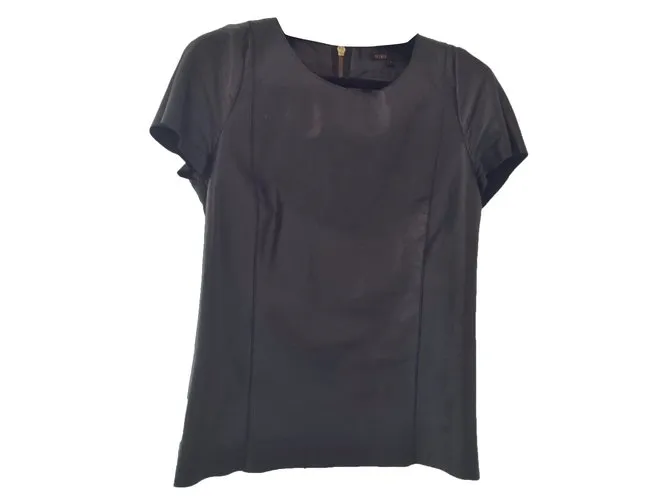 Maje Top de cuero Negro 