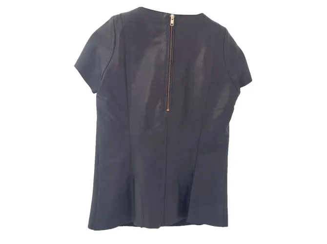 Maje Top de cuero Negro 