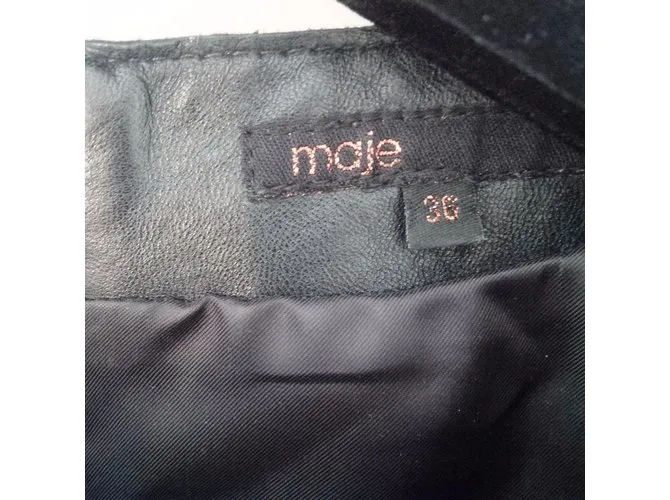Maje Top de cuero Negro 