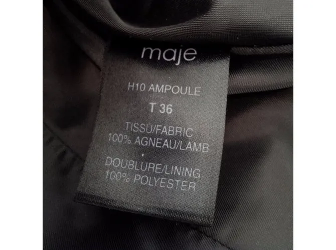 Maje Top de cuero Negro 