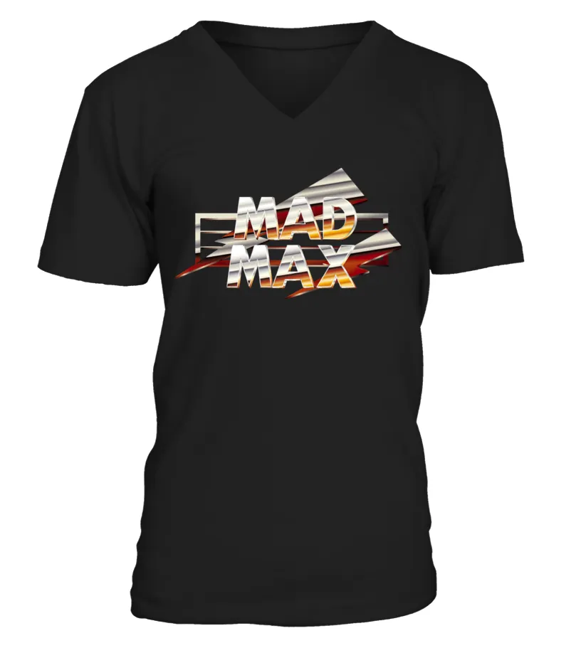 MDMX1018BK. LUCKY GIFT MAD MAX 1979 LOGO GIFTS FOR HALLOWEEN CAMISETA CUELLO EN V UNISEX