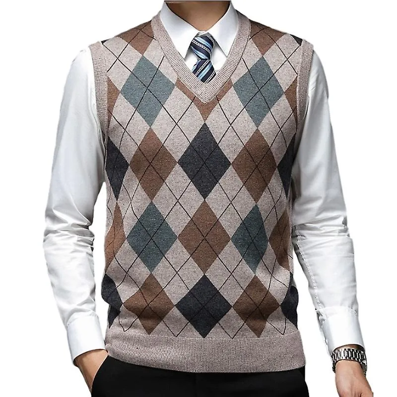 MEN KNITTED VNECK VEST, SLEEVELESS PULLOVER SWEATER VESTS