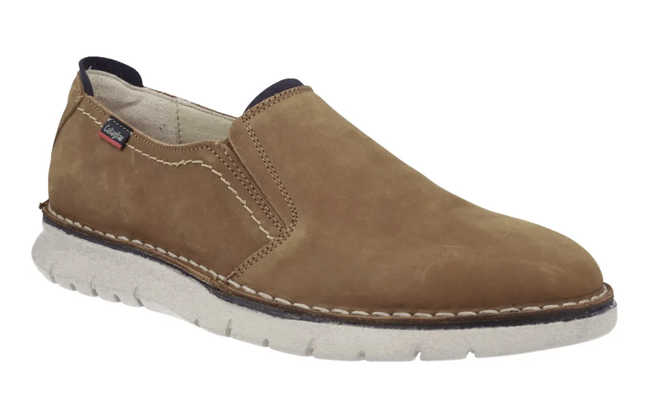 Mocasines de piel nobuck cuero con elásticos laterales